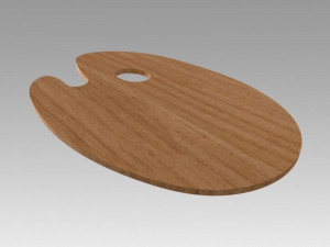 wooden art palette 3D Model