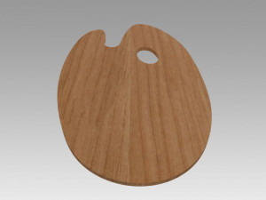 wooden art palette 3D Model