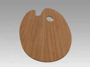 wooden art palette 3D Model