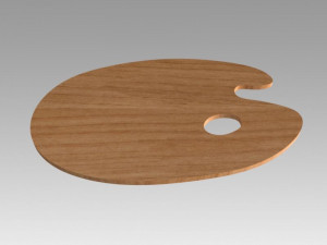 wooden art palette 3D Model