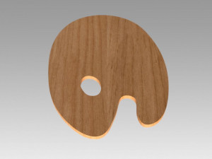 wooden art palette 3D Model