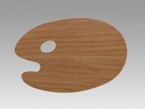 wooden art palette 3D Model