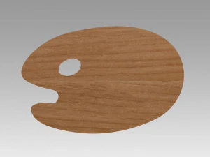 wooden art palette 3D Model