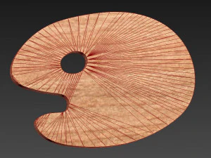 wooden art palette 3D Model