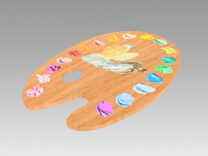 artist palette 3D Model