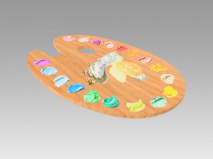 artist palette 3D Model
