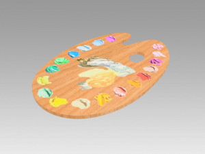artist palette 3D Model