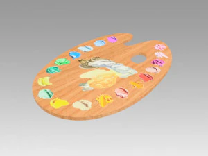 artist palette 3D Model