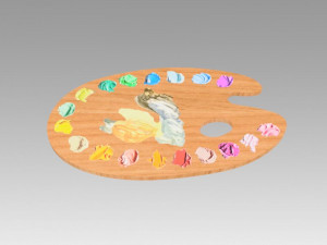 artist palette 3D Model