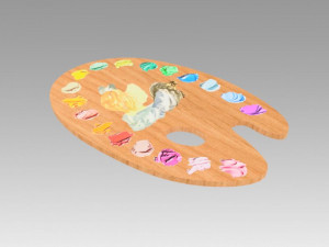 artist palette 3D Model