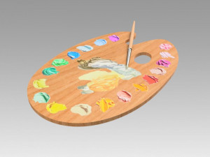Artist palette 3D Model