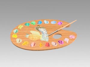 Artist palette 3D Model