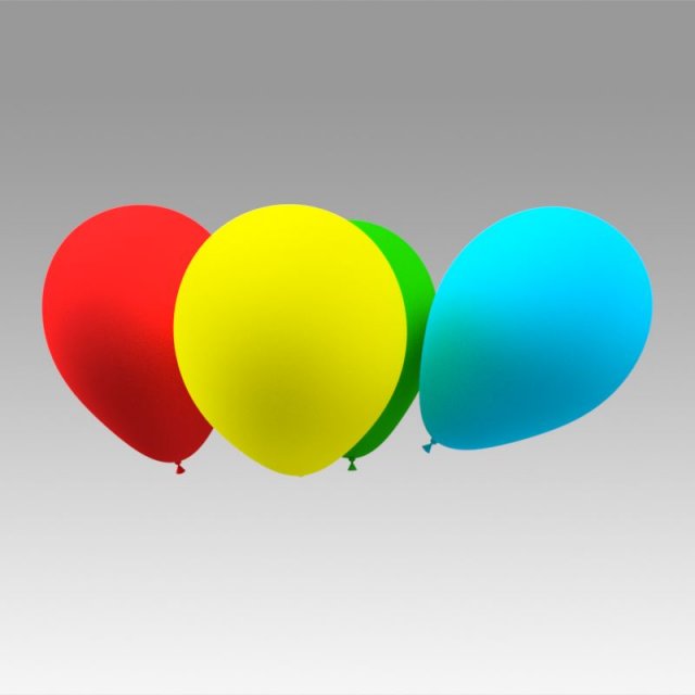 balloon 3D Model .c4d .max .obj .3ds .fbx .stl .blend
