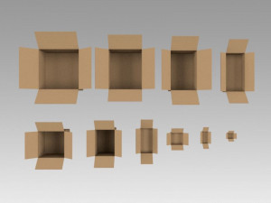 cardboard boxes 3D Model