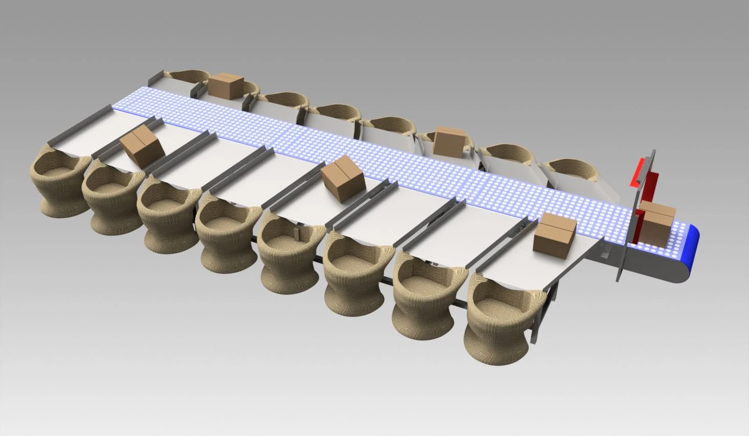 conveyor sorter 3D Model .c4d .max .obj .3ds .fbx .stl .blend