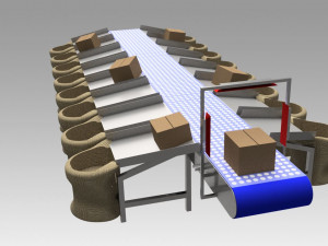 conveyor sorter Model 3D
