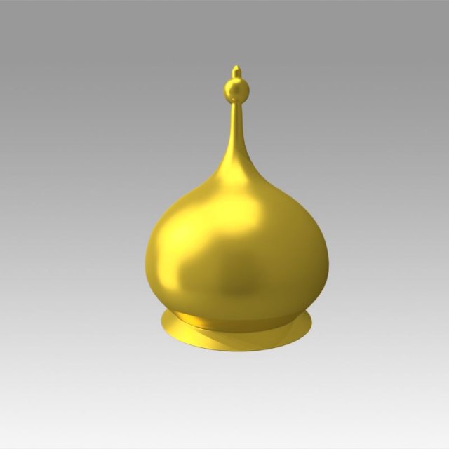 church golden dome 3D Model .c4d .max .obj .3ds .fbx .stl .blend 