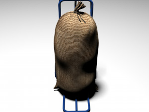 handtruck with sack 3D 模型