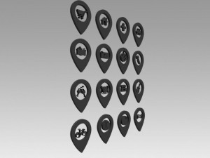 map markers 3D 模型