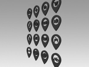 map markers 3D 模型