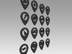 map markers 3D 模型