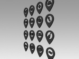 map markers 3D 模型