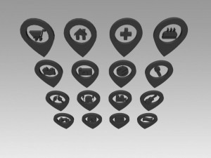 map markers 3D 模型