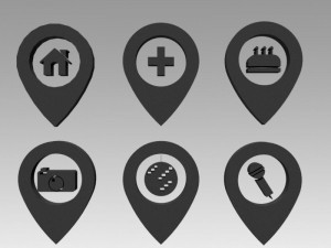 map markers 3D 模型