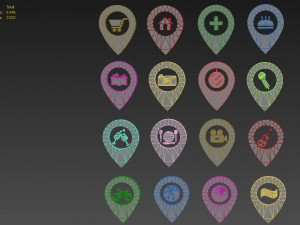 map markers 3D 模型