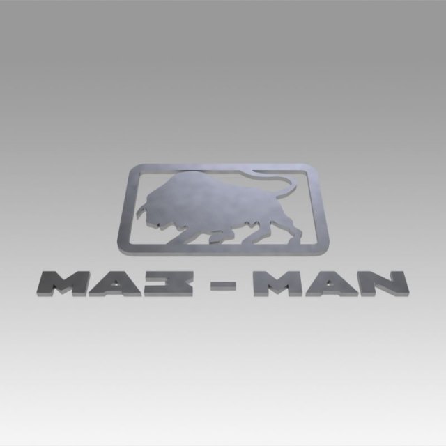maz man logo Modèle 3D .c4d .max .obj .3ds .fbx .stl .blend 