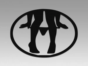 nude girl logo 3D Model