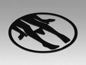 nude girl logo 3D Model