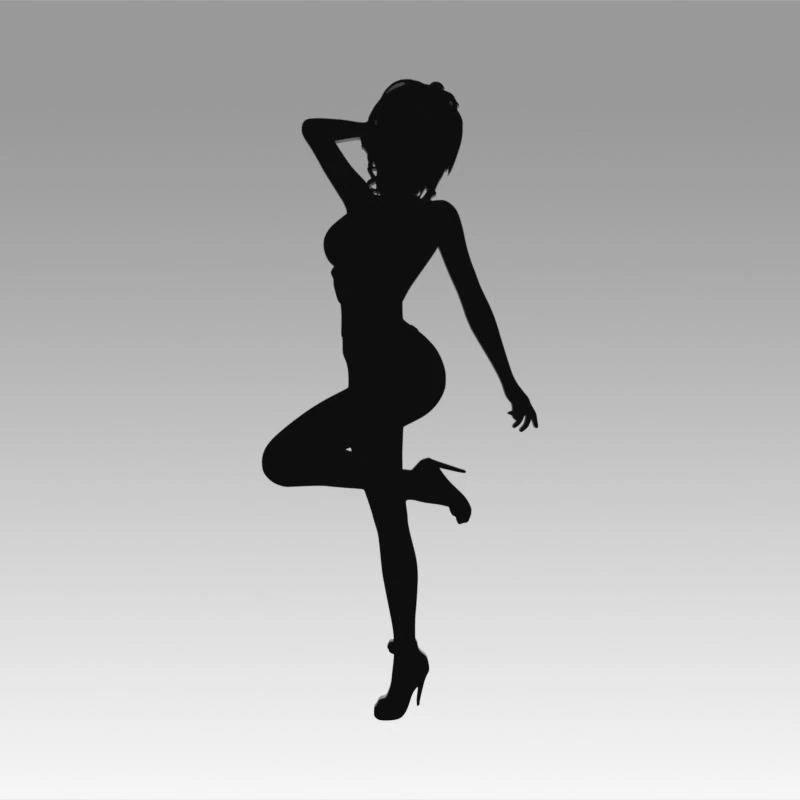 nude girl logo 3D Model .c4d .max .obj .3ds .fbx .stl .blend