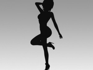 nude girl logo 3D Model