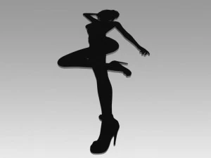 nude girl logo 3D Model