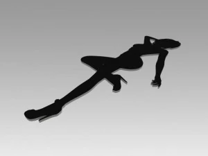 nude girl logo 3D Model