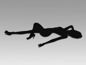 nude girl logo 3D Model