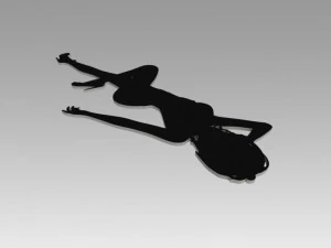 nude girl logo 3D Model