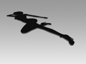 nude girl logo Modelo 3D