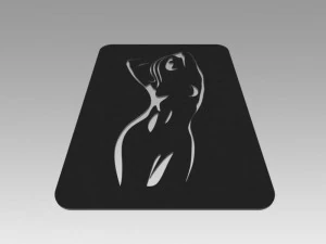 nude girl logo 3D Model