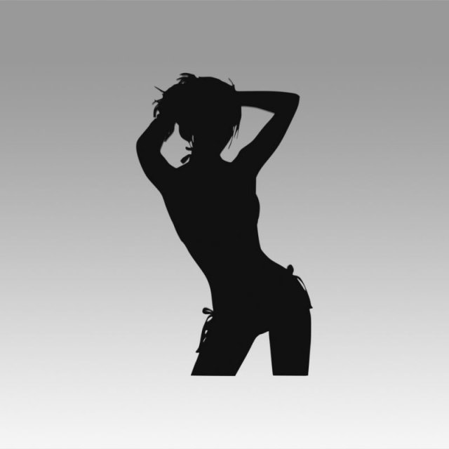 nude girl logo 3D मॉडल .c4d .max .obj .3ds .fbx .stl .blend 