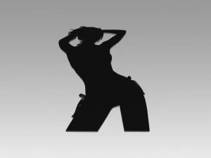 nude girl logo 3D Model