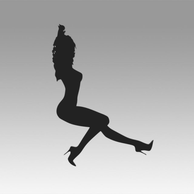 nude girl logo 3D Model .c4d .max .obj .3ds .fbx .stl .blend 