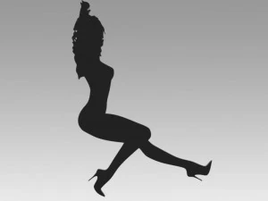 logotipo de garota nua Modelo 3D