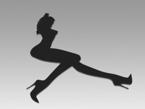 nude girl logo 3D Model