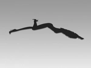 nude girl logo 3D Model