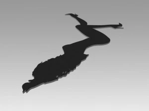 nude girl logo 3D Model