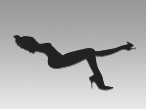 nude girl logo 3D Model