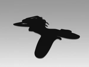 nude girl logo 3D Model