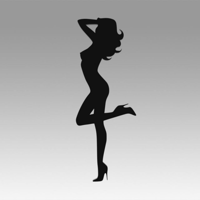 nude girl logo Modelo 3D .c4d .max .obj .3ds .fbx .stl .blend 